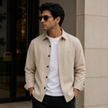 Laymox Premium Oversized Cotton Twill Overshirt - Beige