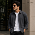Laymox Premium Oversized Cotton Twill Overshirt - Charcoal Grey