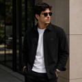 Laymox Premium Oversized Cotton Twill Overshirt - Jet Black