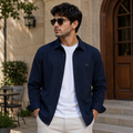 Laymox Premium Oversized Cotton Twill Overshirt - Navy Blue