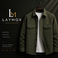 Laymox Premium Oversized Cotton Twill Overshirt - Olive Green